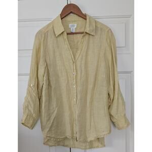 Sigrid Olsen Roll Tab Lagenlook Linen Shirt